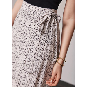 Mint Velvet Neutral Print Wrap Skirt
